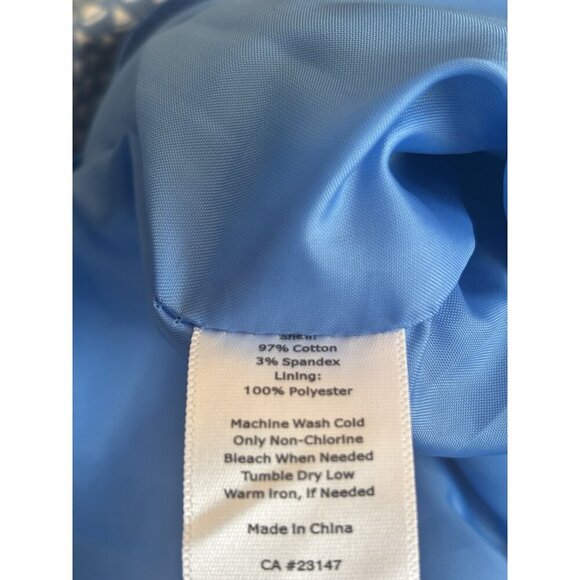 Talbots Petites Size 6P Blue White Mini Skirt Sailboat Print Cotton Blend - Picture 6 of 6